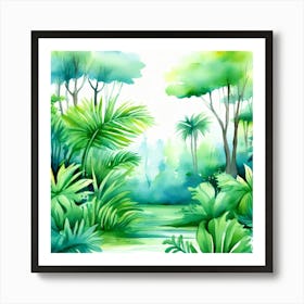 Watercolor Jungle Poster