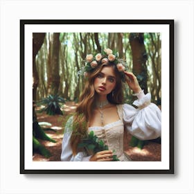 Fairytale Girl In The Forest Art Print