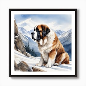 St Bernard 65 Art Print