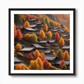 Autumn Village 70 Art Print