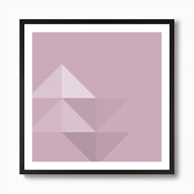 Crisp Triangles In Pastel Burgundy Art Print