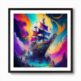 Ship In The Sky 2 Art Print