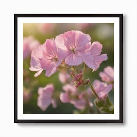 A Blooming Geranium Blossom Tree With Petals Gently Falling In The Breeze 1 Art Print