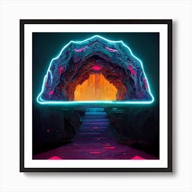 Neon cave Art Print