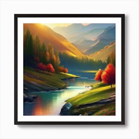 Sunset In The Mountains 21 Art Print