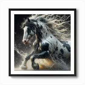 Horse Running In Water 1 Art Print