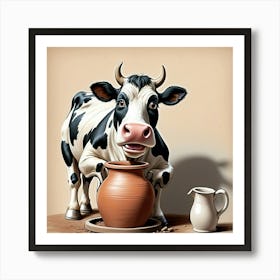 Cow With Jug Art Print