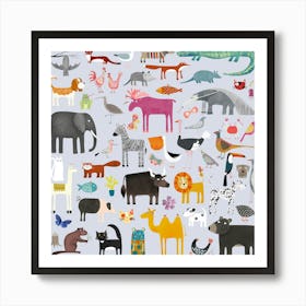 Menagerie of Animals Of The World Art Print