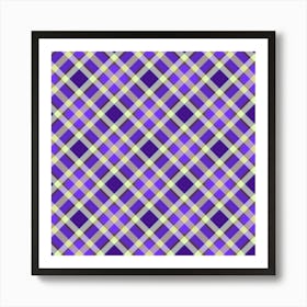 Purple Plaid Fabric Art Print