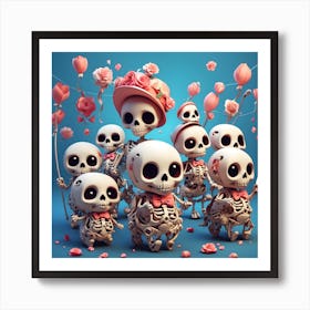 Day Of The Dead Skeletons Art Print