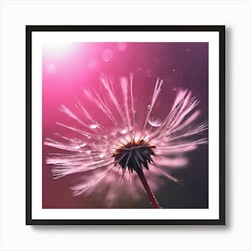 Pink Light through Dandelion  Art Print