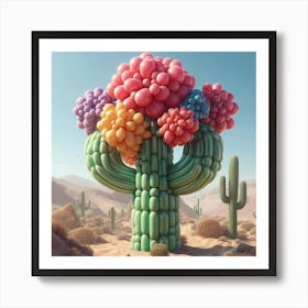 Balloon Cactus 2 Art Print