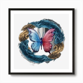 Butterfly In The Water 1 Art Print