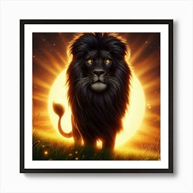 Lion In The Sun 4 Art Print