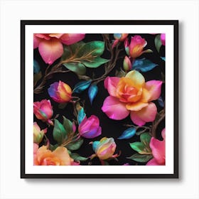 Wallpaper Roses Art Print