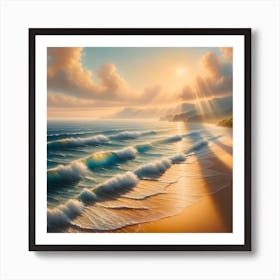 Sunset On The Beach 1 Art Print