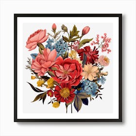 Whimsical Blooms Playful Floral Delight 1 Art Print