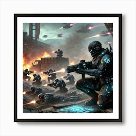 A Sci Fi Themed Scene Showcasing The Dark Sun Synd Mercenary Combat Art Print