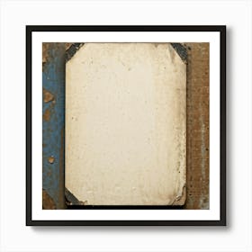 An Aged Advertising Card Resting On Rough Textured Cardboard Its Edges Worn And Slightly Torn Emb (3) Art Print