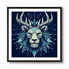 Lion Antelope String Art Concept Art Print