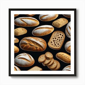 Realistic Bread And Flour Flat Surface Pattern For Background Use Trending On Artstation Sharp Foc (7) Art Print