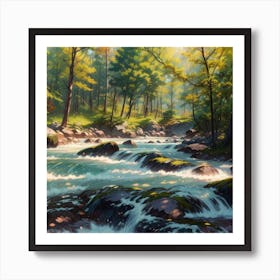 River In The Woods Art Print