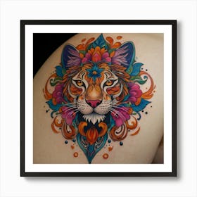 Colorful Tiger Tattoo Art Print