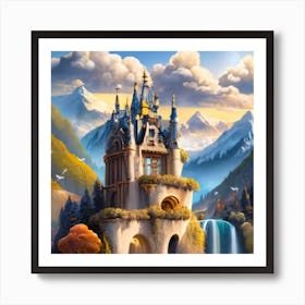 A beautiful and wonderful castle in the middle of stunning nature Art Print