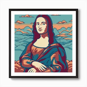 Pixel Art Monalisa Art Print