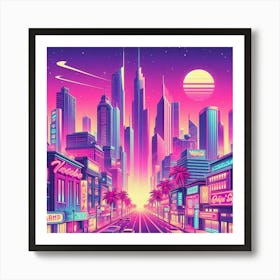 Neon City 3 Art Print