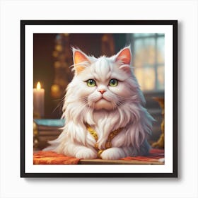Cute Persian Cat Design Art Print
