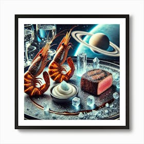 A Luxurious Futuristic Dish Called Galactic Surf Art Print