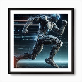 Futuristic Robot Running Art Print