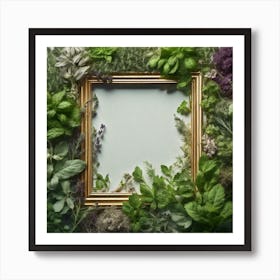 Frame Created From Herbs On Edges And Nothing In Middle Haze Ultra Detailed Film Photography Lig (2) Art Print