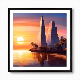 Sunset Cityscape Art Print