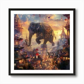 Chinese Elephant Art Print