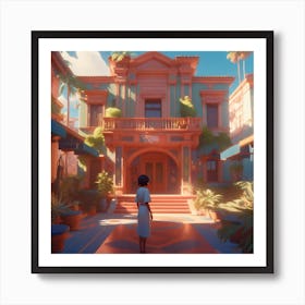 Girl In A House Art Print