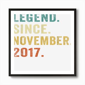 Legend Since November 2017 5 Year Old 5th Birthday Gift Art Print