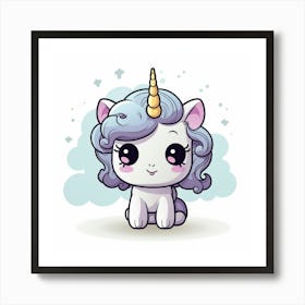 Unicorn With Rainbow Mane 13 Art Print