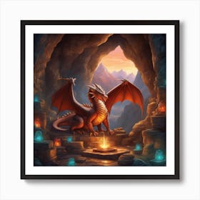 Dragon In The Cave 1 Art Print