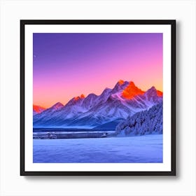 Sunset In The Mountains 8 Art Print