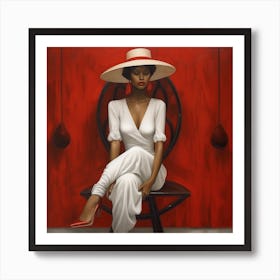 'The Woman In Red' Art Print