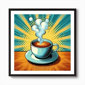 Cup of coffee, pop art Art Print