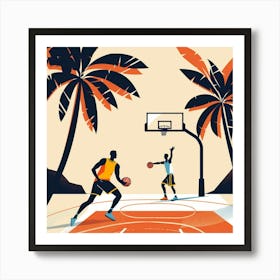 A Basketball Match Minimal Illustration 1718671072 4 Art Print