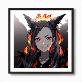 Anime Girl With Red Eyes Art Print