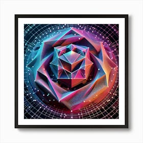 Abstract Geometric Flower Art Print