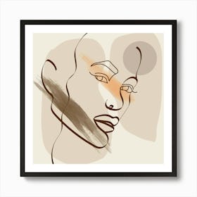 Drawing Woman Lady Power Africa Boho Bohemian Soil Colors Design Face Paint Art Print