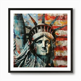 Statue of Liberty NY Usa Oil Painting Illustration 1720004186 2 Art Print