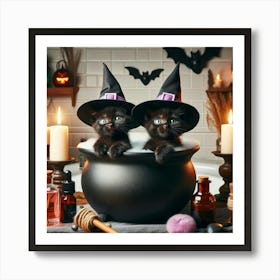 Witches In A Cauldron Art Print