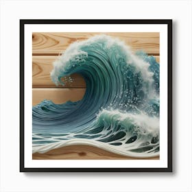 Wave On Wood Art Print